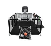 Parc Bébé -Bébé Barrière de Sécurité Portail Parc Lit pour enfant à l'intérieur et extérieur - Football, basket-ball, pompe, anneaux de main, ventouses-180 * 120 * 66cm- noir