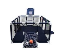 Parc Bébé -Bébé Barrière de Sécurité Portail Parc Lit pour enfant à l'intérieur et extérieur - Football, basket-ball, pompe, anneaux de main, ventouses-180 * 120 * 66cm- bleu marine