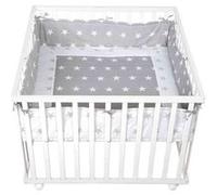 Parc bébé carré Little stars en bois blanc - 100x100 cm Blanc G