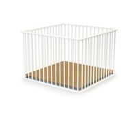 Parc bébé en bois FORMULA BABY - Blanc - 100x100 cm - Fond PVC réglable - De 0 à 24 mois