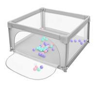 Parc Bébé en Tissu Oxford, Petit Parc Enfant avec Barrières,grand parc pour enfant en bas âge Parc De Jeux Bébé pour Appartement modulable, pliable, 120 * 120 * 66cm-Gris clair