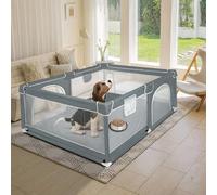 Parc Bébé en Tissu Oxford, Petit Parc Enfant avec Barrières,grand parc pour enfant en bas âge Parc De Jeux Bébé pour Appartement modulable, pliable,120 * 160 * 66cm-Gris foncé