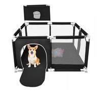 Parc bébé haute qualité style minimaliste de chambre avec 50 balles et 4 ventouses - ERROLVES - Noir - 126*126*66 CM