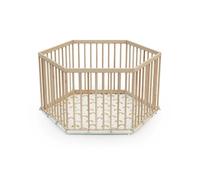 - Parc bébé hexagonal en bois ALVEO - 125 x 109 x 65 cm
