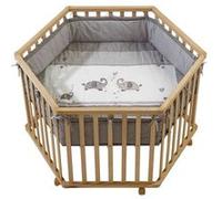 Parc bébé hexagonal Jumbotwins en bois naturel Bois naturel G