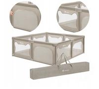 Parc Bébé LIONELO Willow XL - 207x187 cm - Côtés en maille - Grand terrain de jeu de sécurité - Grille de protection - Beige