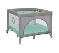 Lionelo Parc bébé Mille Plus 100x100 cm – Matelas haute densité, roulettes, jouets à scratch – Vert