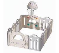 Parc Bébé Modulable Avec Activités Montessori Blanc Et Gris TU