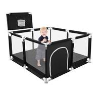 Parc Bébé, modulable, grand parc pour enfant en bas âge, d'Activité pour Enfants avec Balle, modulable, pliable, grand parc pour enfant en bas âge Avec Porte Zippée-126 * 126 * 66 cm-noir