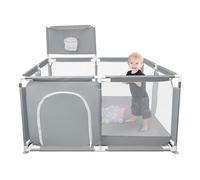 Parc Bébé, modulable, grand parc pour enfant en bas âge, d'Activité pour Enfants avec Balle, modulable, pliable, grand parc pour enfant en bas âge Avec Porte Zippée-126 * 126 * 66 cm-gris foncé