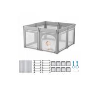 Parc Bébé Modulable Pliable, 120 x 120 cm, Parc de Jeu Enfant, Porte Zippée, Maille Respirante Douce, Barrière Jeu pour
