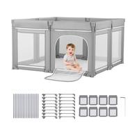 VEVOR Parc Bébé Modulable Pliable, 200 x 178 cm, Parc de Jeu Enfant, Porte Zippée, Maille Respirante Douce, Barrière Jeu pour Tout-petits Apprendre à Marcher et Se Tenir Debout, Intérieur et Extérieur