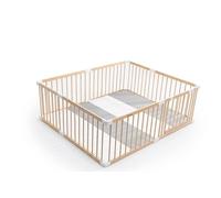 Parc Bébé Modulable XXL 140x200 cm avec Tapis Épais 4 cm EPE - Système Clic Montage & Démontage Rapide 10 min - Parc Enfant Bois Sécurisé avec Porte