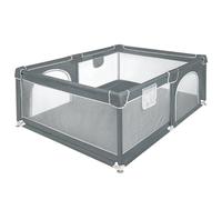Parc Bébé Parc De Jeux Bébé Démontable Lavable,avec Maille Respirante et Base Antidérapante,Intérieur et Extérieur Stable Clôture Tout-Petits, 120 * 160 * 66 cm - gris foncé