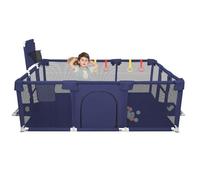 Parc Bébé,Parc Enfants, Grand Parc Bebe,Pour intérieur et extérieur-180 x 120 x 66 cm - 50 boules - 4 poignées - 4 ventouses - Bleu marine