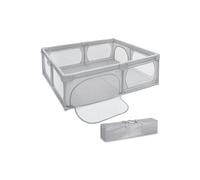 Parc Bébé Pliable 200 x 160 X 68, base antidérapante, grille de protection, matériau imperméable, sac transport, gris