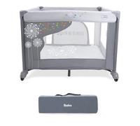 Parc bébé pliable carré 99x99 cm - Base matelassée + Porte zippée + 2 roues avec freins + Filet respirant sur 4 côtés - Facile à transporter et à ranger - Dandelion Asalvo