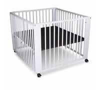 Parc Bb Pliant En Hetre Massif Blanc 93 X 100 X 75 Cm