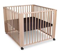 Parc Bb Pliant En Hetre Massif Naturel 93 X 100 X 75 Cm