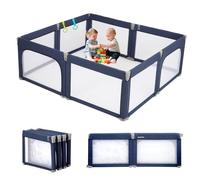 Parc Bebe Pliable, Parc Bebe Modulable, 180×200cm, Parc pour Bebe en Forme Adaptable, Parcs 8 Panneau d'activité, bleu
