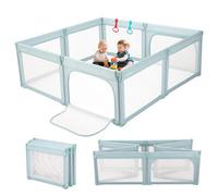 Parc Bebe Pliable, Parc Bebe Modulable, 180×200cm, Parc pour Bebe en Forme Adaptable, Parcs 8 Panneau d'activité, verte