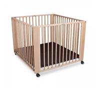 tiSsi – Parc bébé pliant Moritz – Hêtre massif naturel – 93 x 100 x 75 cm
