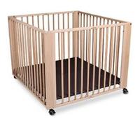 Parc bébé pliant en hetre massif naturel 93 x 100 x 75 cm Beige G