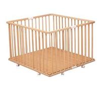 Parc bébé pliant en bois Combelle Gaby - Plancher réglable et roulettes - 92x88x67 cm