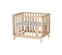 Parc bébé réglable hêtre massif clair laqué Holly L 97 x H 75 x P 79 cm