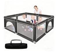 Parc Bébé VIVOLILV,180x150x60 cm Grand parc pour enfant en bas âge,Modulable,Pliable,Avec sac de rangement,Lumière,Noir