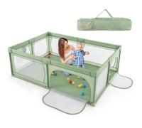 Parc Bébé Xl - Costway - Tissu Oxford - 50 Balles Océaniques - Vert Multicolore