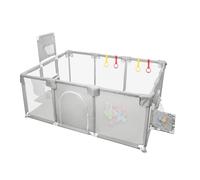 Parc Bebe,XXL Pliable Parc Modulable Bébé Avec Barrieres/Filets/Balle Océanique/4 poignées,Playpen extra grand pour bébés et tout-petits,parc enfant,180 * 120 * 66 cm-gris clair