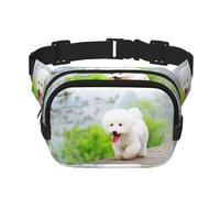 Parc Bichon Frise Animaux Chiens Bichon Frise Chiens,Sac Banane carré Double Couche, Sac de Poitrine