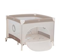 Lionelo – Parc bébé Bonnie – 100×100 cm, jusqu'à 15 kg, accès latéral zippé, sac de transport, beige