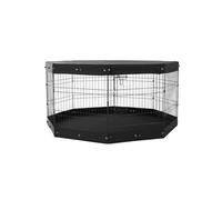 Parc Chien Enclos Animaux de Compagnie Pliable Métal 76 cm Housse et Tapis