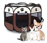 Parc Chien Parc à Chiot Portable, Tente Pliable pour Animaux de Compagnie Parc Portable Enclos pour Chiots avec Sol Caisse de Transport pour Chien Chat Lapin Utiliser à l'intérieur et à l'extérieur
