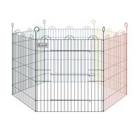 PawHut Enclos pliant en métal pour chiens lapins rongeurs petits animaux intérieur et extérieur 6 panneaux 59 x 60 cm avec porte
