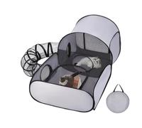 Parc d'Activités pour Chats - Enclos Pliable pour Chien Et Chat - Tente Maison avec Tunnel Et Jouets Interactifs,Maison Pliable Interractive Aire de Jeu Exercice pour Chiot Et Petits Animaux Vo