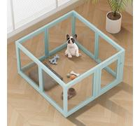 Parc de jeu d'intérieur en acrylique transparent pour petit animal de compagnie - Enclos en plastique transparent facile à assembler pour chiot, chat, lapin, cochon - Clôture transparente - Cage de