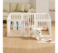 Parc de jeu d'intérieur en acrylique transparent pour petit chat et chien, enclos de jeu pour lapins, niche de mise bas, blanc, 10 panneaux
