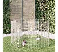 Parc de Jeu et d'exercice en métal, Parc Enclos Chien Chiot Lapin Rongeur Cage Clôture Chenil Interieur Exterieur, 8 Panneaux 54x80cm Fer galvanisé