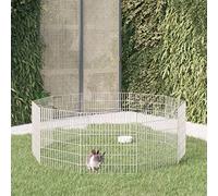 Parc de Jeu et d'exercice en métal, Parc Enclos Chien Chiot Lapin Rongeur Cage Clôture Chenil Interieur Exterieur, 10 Panneaux 54x60 cm Fer galvanisé