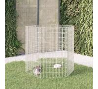 Parc de Jeu et d'exercice en métal, Parc Enclos Chien Chiot Lapin Rongeur Cage Clôture Chenil Interieur Exterieur, 6 Panneaux 54x100 cm Fer galvanisé