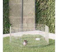 Parc de Jeu et d'exercice en métal, Parc Enclos Chien Chiot Lapin Rongeur Cage Clôture Chenil Interieur Exterieur, 8 Panneaux 54x60cm Fer galvanisé