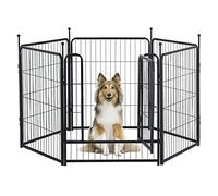 Parc de jeu portable d'extérieur pour chien, enclos pour chiens de grande/moyenne/petite taille, clôtures pour chiens de cour, avec portes pliables en métal (81,3 cm, 06 panneaux)