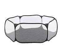 Parc de Jeu Portable pour Petits Animaux, Tente-Cage Transparente pour Chiot, Chat et Lapin, enclos pour Animaux Pliable avec Maille pour Une Utilisation en extérieur, léger et fac (Noire)