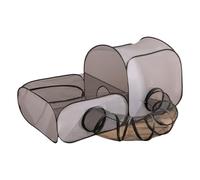 Parc de jeu pour chat ventilé et résistant au soleil - Abri d'extérieur pliable avec tissu - Tunnel de camping - Tente d'extérieur convertible pour animaux domestiques