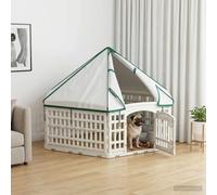 vidaXL Parc de jeu pour chiens à 6 panneaux 122 x 106 x 40 cm Blanc