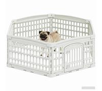 vidaXL Parc de jeu pour chiens à 6 panneaux 122 x 106 x 40 cm Blanc