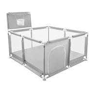 Parc de Jeux Bébé Démontable Lavable avec Maille Respirante et Base Antidérapante, Intérieur et Extérieur Stable, 120 x 160 x 66 cm - Noir